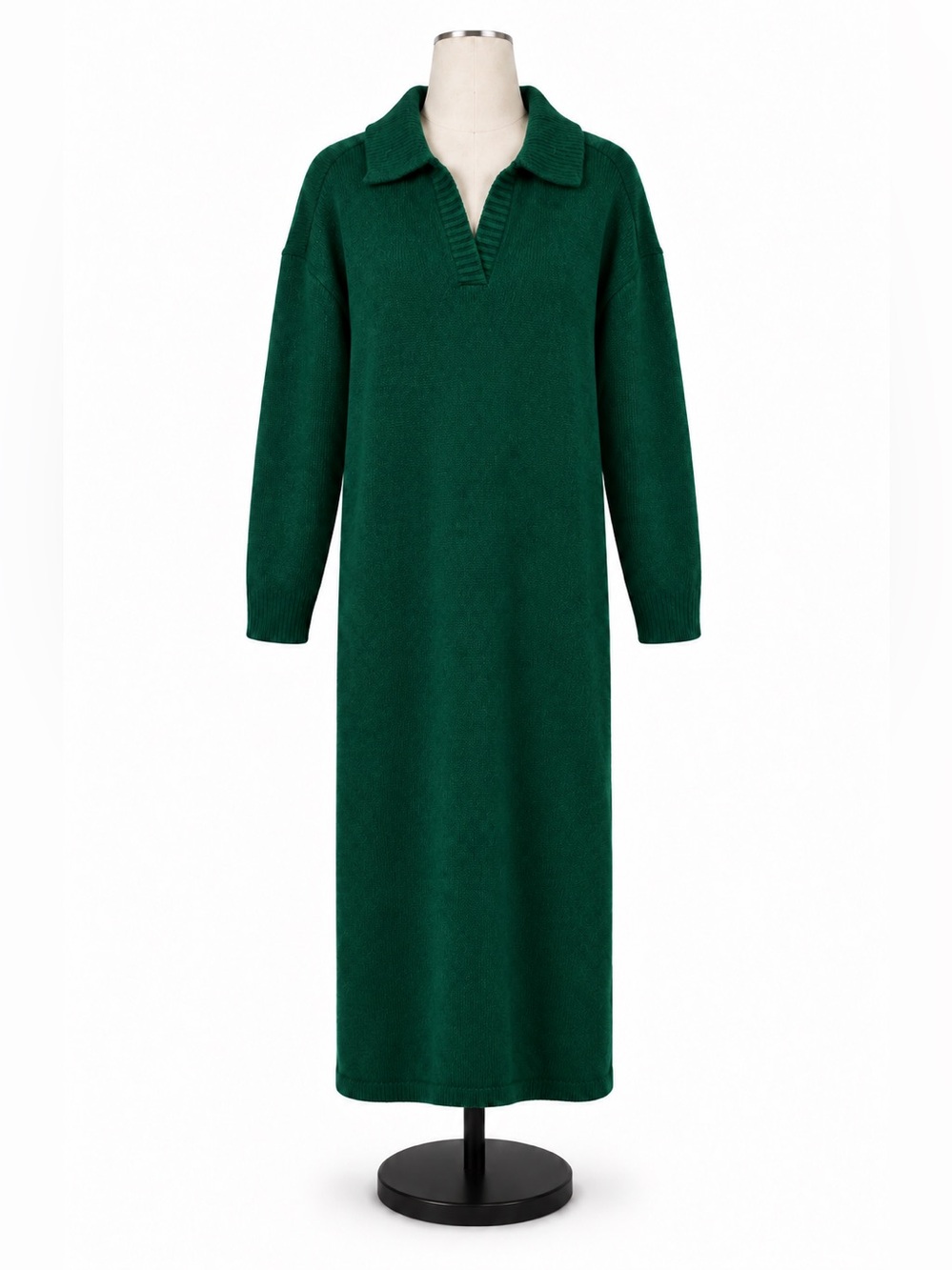 525 America Forest Green Polo Sweater Dress Size Large New Without Tags
